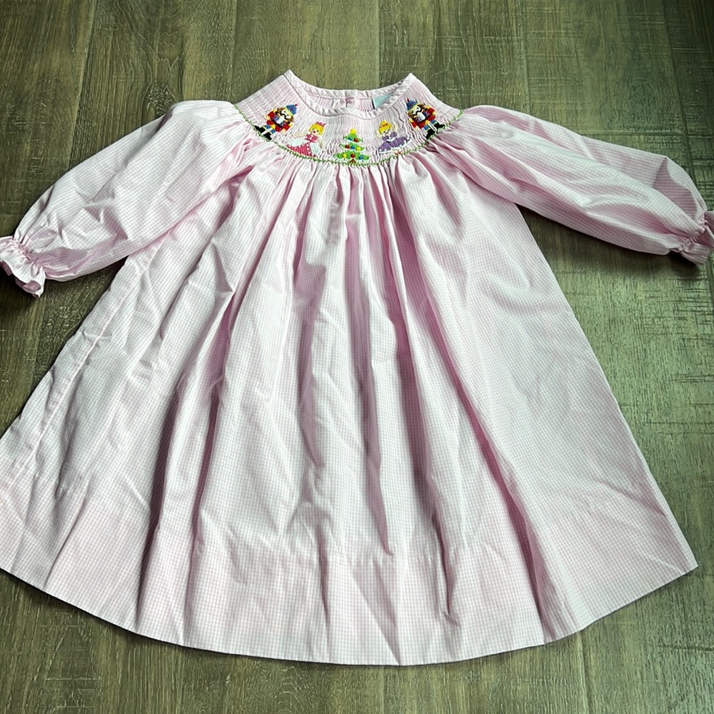 Christmas/Nutcracker theme smocked toddler dress